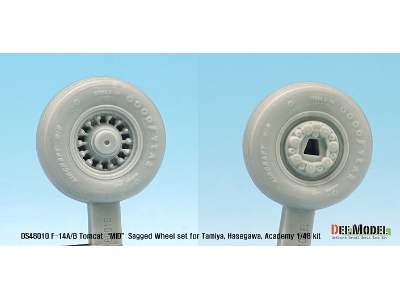 F-14a/B Tomcat Sagged Wheel Set- Mid. (For Tamiya/Hasegawa 1/48) - zdjęcie 6