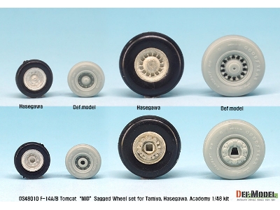 F-14a/B Tomcat Sagged Wheel Set- Mid. (For Tamiya/Hasegawa 1/48) - zdjęcie 7