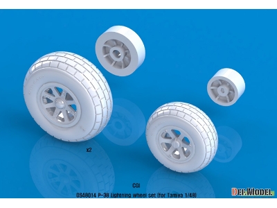 P-38 Lightning Wheel Set (For Tamiya 1/48) - zdjęcie 7