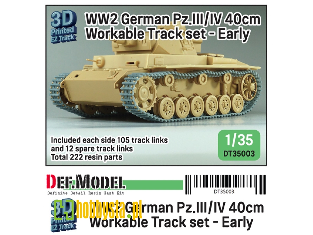 Ww2 Pz.Iii/Iv 40cm Workable Track Set - Early Type For Pz.Iii/Iv Kit - zdjęcie 1