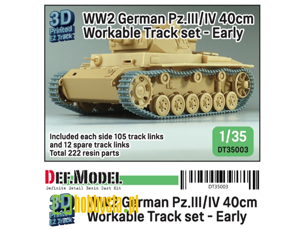 Ww2 Pz.Iii/Iv 40cm Workable Track Set - Early Type For Pz.Iii/Iv Kit - zdjęcie 1 Ww2 Pz.Iii/Iv 40cm Workable Track Set - Early Type For Pz.Iii/Iv Kit - zdjęcie 1