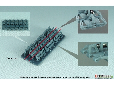 Ww2 Pz.Iii/Iv 40cm Workable Track Set - Early Type For Pz.Iii/Iv Kit - zdjęcie 5