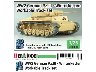 Ww2 Pz.Iii/Iv 40cm Workable Track Set - Winterketten For Pz.Iii Kit - zdjęcie 1
