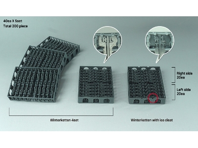 Ww2 Pz.Iii/Iv 40cm Workable Track Set - Winterketten For Pz.Iii Kit - zdjęcie 2