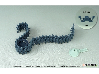 Us Lvt-7 Early Workable Track Set (For Tamiya/Academy Hobby Boss) - zdjęcie 4
