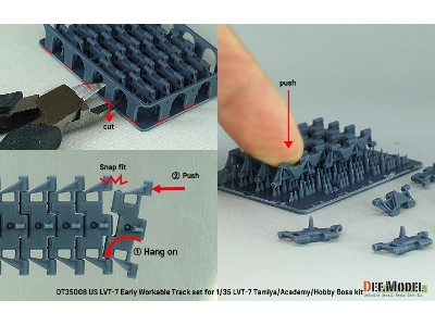 Us Lvt-7 Early Workable Track Set (For Tamiya/Academy Hobby Boss) - zdjęcie 6