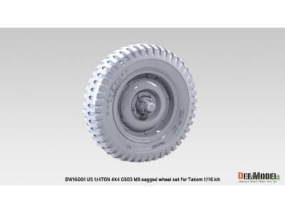 1/4 Ton 4x4 G503 Mb Utility Truck - Sagged Wheel Set (For Takom) - zdjęcie 5