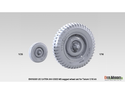 1/4 Ton 4x4 G503 Mb Utility Truck - Sagged Wheel Set (For Takom) - zdjęcie 6