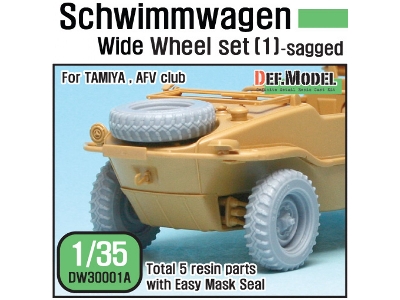 Schwimmwagen Wide Tire(Continental)-sagged (For Tamiya 1/35) - zdjęcie 1