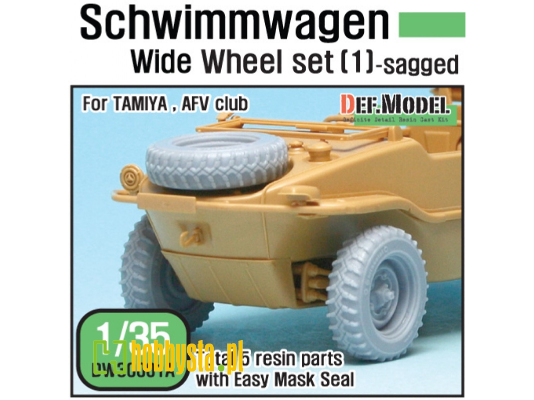 Schwimmwagen Wide Tire(Continental)-sagged (For Tamiya 1/35) - zdjęcie 1