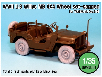 Willys Mb 4x4 Truck Wheel Set (For Tamiya 1/35) - zdjęcie 1