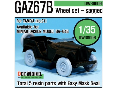 Gaz-67b Russian Field Car Wheel Set (For Tamiya 1/35) - zdjęcie 1