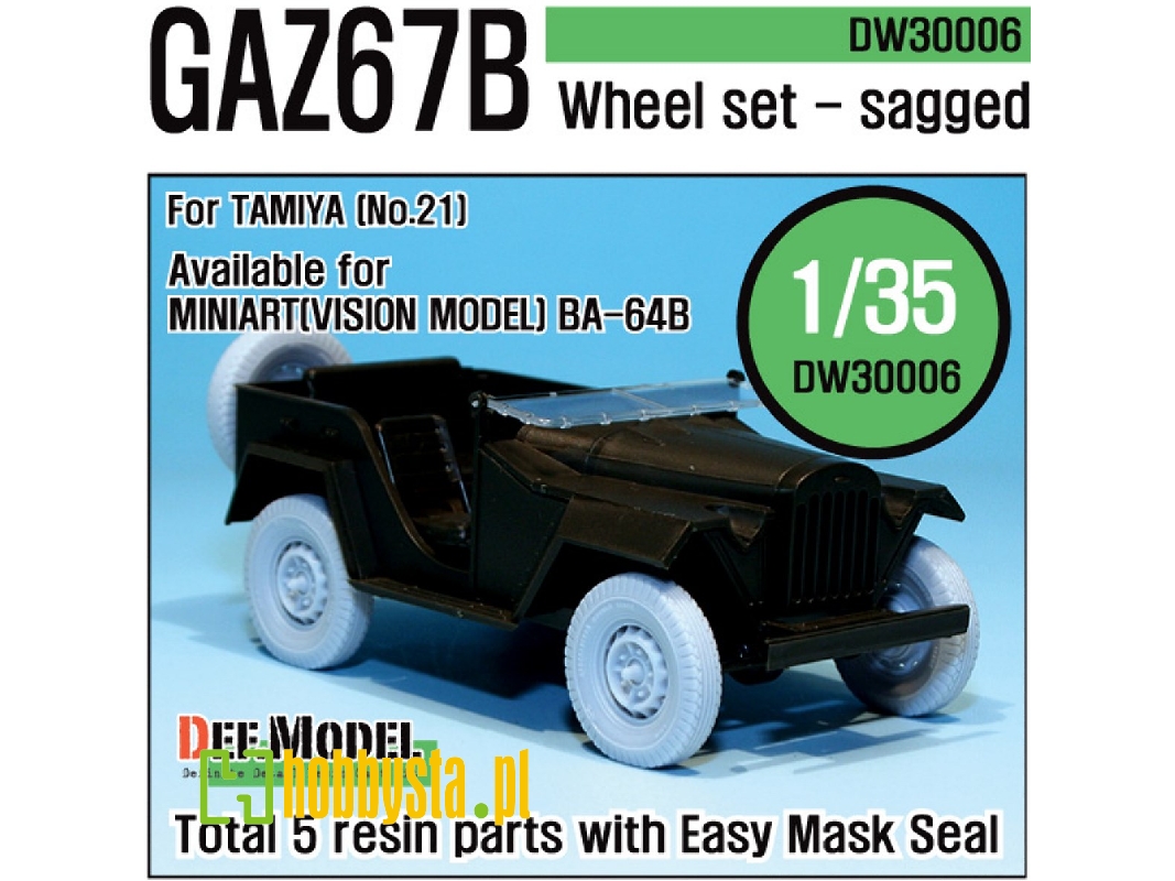 Gaz-67b Russian Field Car Wheel Set (For Tamiya 1/35) - zdjęcie 1 Gaz-67b Russian Field Car Wheel Set (For Tamiya 1/35) - zdjęcie 1