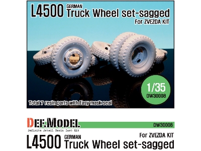 German L4500 Truck Wheel Set (For Zvezda 1/35) - zdjęcie 1