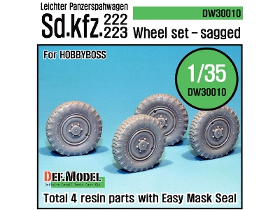 German Sd.Kfz.222 Wheel Set (For Hobbyboss 1/35) - zdjęcie 1