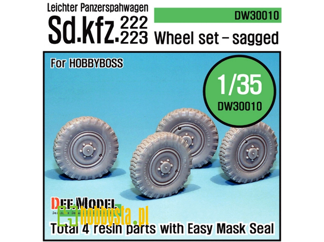 German Sd.Kfz.222 Wheel Set (For Hobbyboss 1/35) - zdjęcie 1