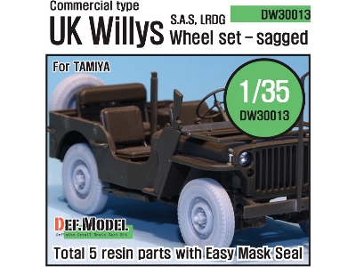 U.K. Commando/Sas Jeep Wheel Set (For Tamiya 1/35) - zdjęcie 1