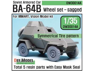 Russian Ba-64b Armored Car Wheel Set (For Miniart 1/35) - zdjęcie 1