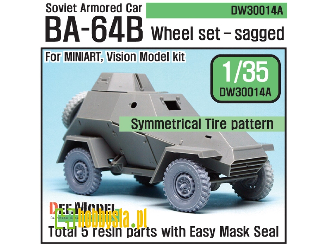 Russian Ba-64b Armored Car Wheel Set (For Miniart 1/35) - zdjęcie 1