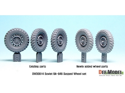 Russian Ba-64b Armored Car Wheel Set (For Miniart 1/35) - zdjęcie 2