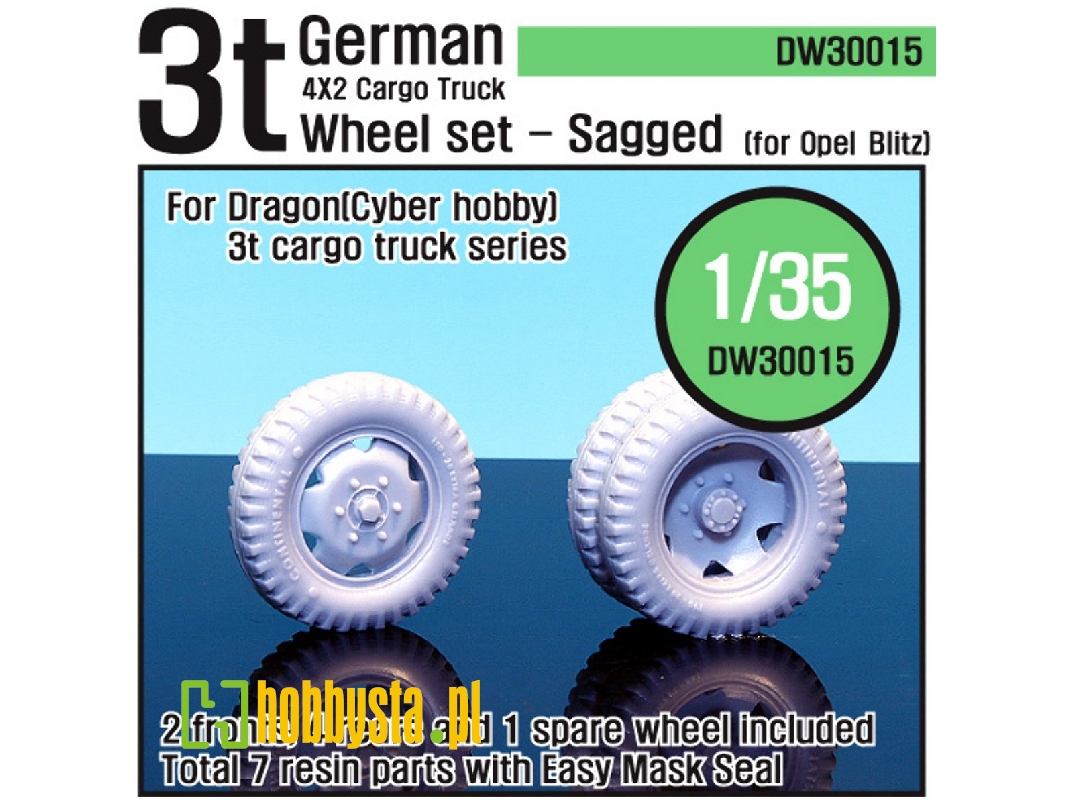 German 3t Cargo Truck Wheel Set (For Dragon 1/35) - zdjęcie 1 German 3t Cargo Truck Wheel Set (For Dragon 1/35) - zdjęcie 1