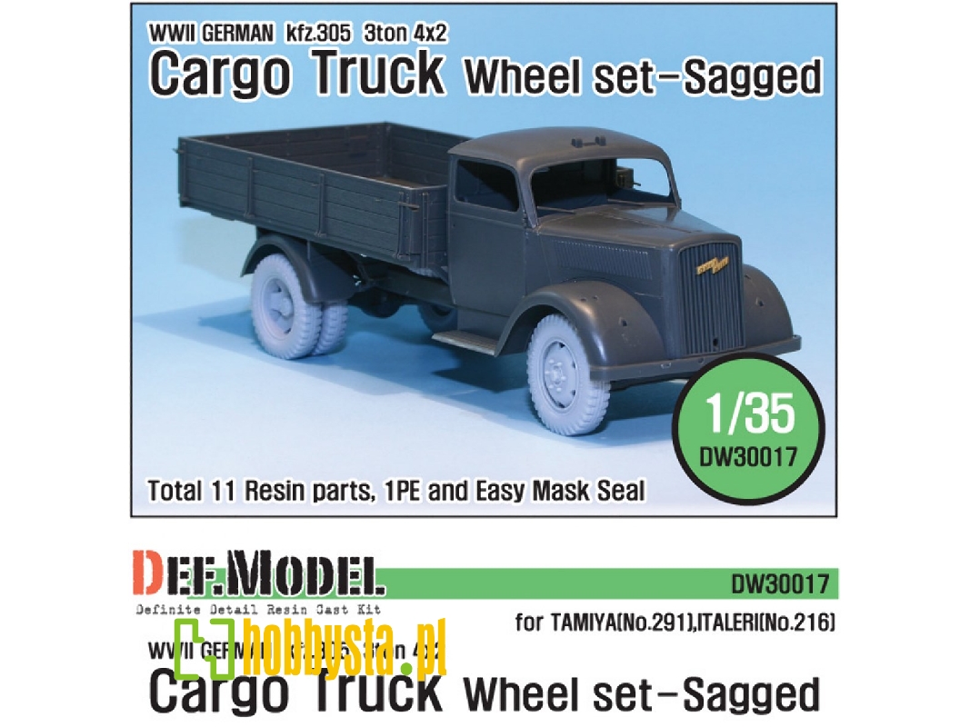 German 3t Cargo(Opel) Truck Wheel Set (For Tamiya/Italeri 1/35) - zdjęcie 1