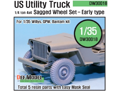 Us 1/4 Ton 'early' Wheel Set (For Willys/Ford Gpa/Bantam 1/35) - zdjęcie 1