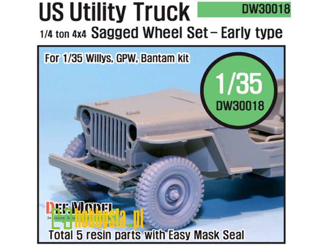 Us 1/4 Ton 'early' Wheel Set (For Willys/Ford Gpa/Bantam 1/35) - zdjęcie 1 Us 1/4 Ton 'early' Wheel Set (For Willys/Ford Gpa/Bantam 1/35) - zdjęcie 1