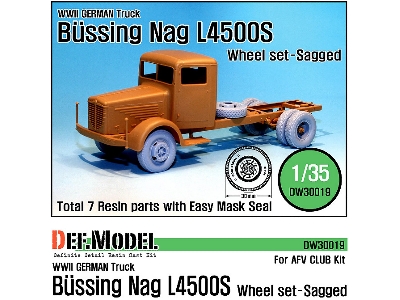 German Bussing-nag L4500s Sagged Wheel Set (For Afvclub 1/35) - zdjęcie 1