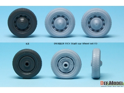 11cv Staff Car Sagged Wheel Set (1) (For Tamiya 1/35) - zdjęcie 3