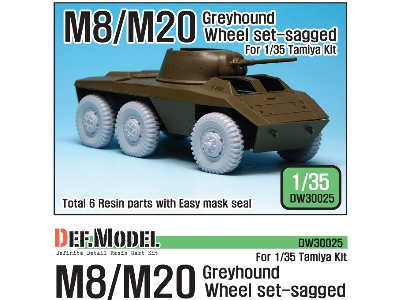 U.S. M8/M20 Greyhound Sagged Wheel Set (For Tamiya 1/35) - zdjęcie 1