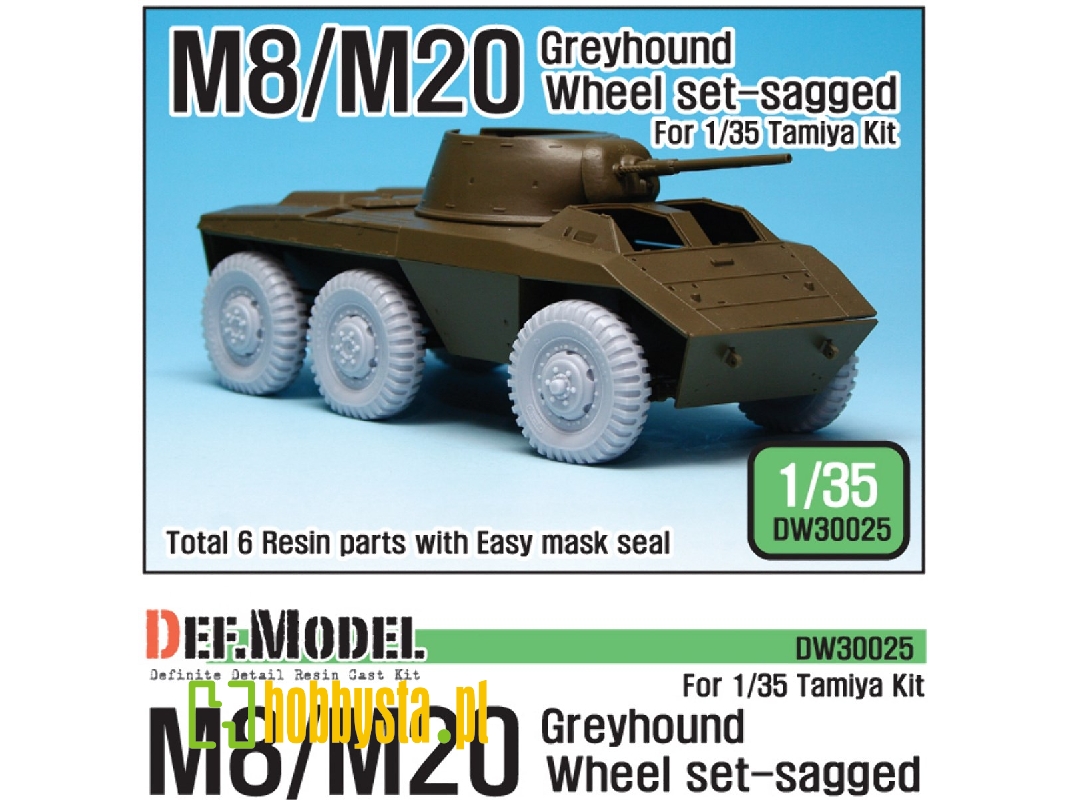 U.S. M8/M20 Greyhound Sagged Wheel Set (For Tamiya 1/35) - zdjęcie 1 U.S. M8/M20 Greyhound Sagged Wheel Set (For Tamiya 1/35) - zdjęcie 1