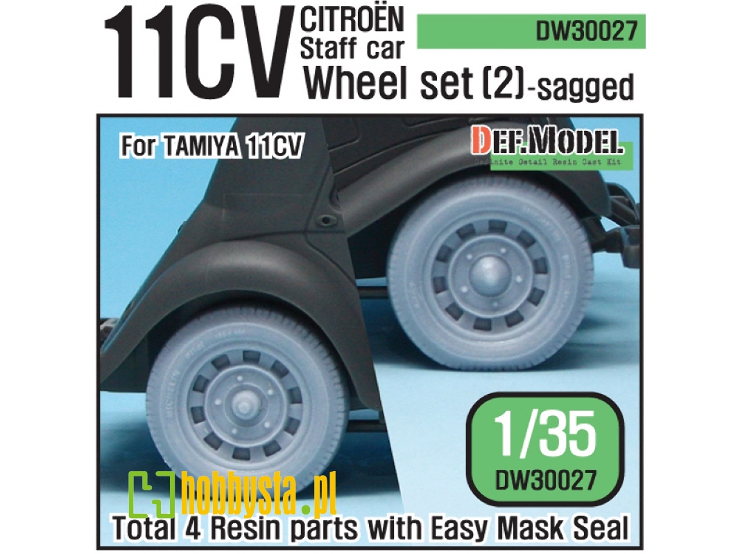 11cv Staff Car Sagged Wheel Set (2) (For Tamiya 1/35) - zdjęcie 1 11cv Staff Car Sagged Wheel Set (2) (For Tamiya 1/35) - zdjęcie 1