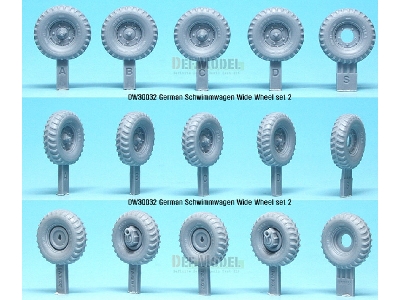 German Schwimmwagen Wide Wheel Set 2 - Deka (For Tamiya 1/35) - zdjęcie 2