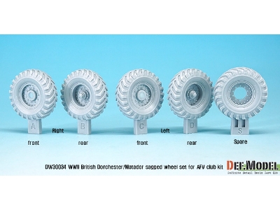 British Aec Dorchester/Matador Sagged Wheel Set ( For Afvclub 1/35) - zdjęcie 2