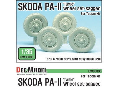 Czech Skoda Pa-ii Sagged Wheel Set ( For Takom 1/35) - zdjęcie 1