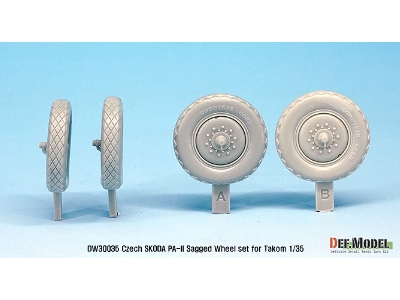 Czech Skoda Pa-ii Sagged Wheel Set ( For Takom 1/35) - zdjęcie 2