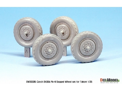 Czech Skoda Pa-ii Sagged Wheel Set ( For Takom 1/35) - zdjęcie 3
