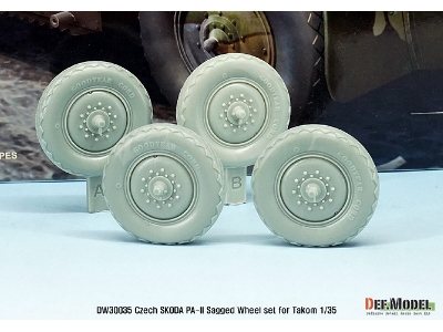 Czech Skoda Pa-ii Sagged Wheel Set ( For Takom 1/35) - zdjęcie 4