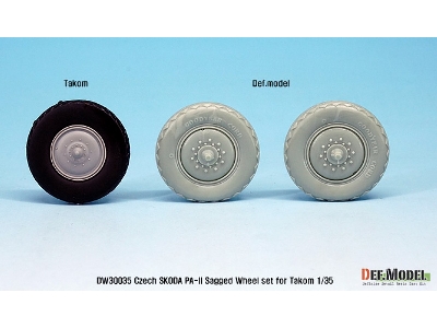 Czech Skoda Pa-ii Sagged Wheel Set ( For Takom 1/35) - zdjęcie 5