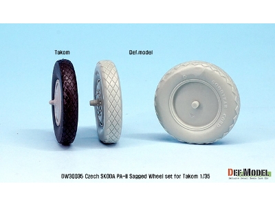 Czech Skoda Pa-ii Sagged Wheel Set ( For Takom 1/35) - zdjęcie 6