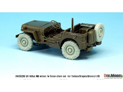 Us Willys Mb Wheel /W Snow Chain Set ( For Tamiya/Dragon/Bronco 1/35) - zdjęcie 5