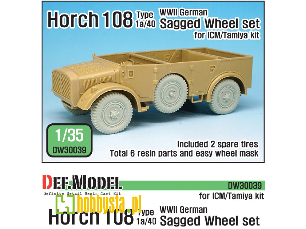German Horch 108 Typ 1a/40 Sagged Wheel Set ( For Icm/Tamiya 1/35) - zdjęcie 1 German Horch 108 Typ 1a/40 Sagged Wheel Set ( For Icm/Tamiya 1/35) - zdjęcie 1