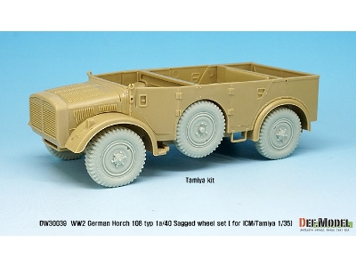 German Horch 108 Typ 1a/40 Sagged Wheel Set ( For Icm/Tamiya 1/35) - zdjęcie 3