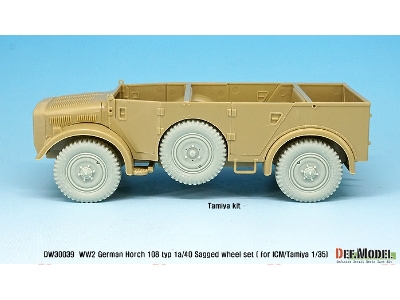 German Horch 108 Typ 1a/40 Sagged Wheel Set ( For Icm/Tamiya 1/35) - zdjęcie 4