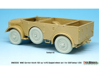 German Horch 108 Typ 1a/40 Sagged Wheel Set ( For Icm/Tamiya 1/35) - zdjęcie 5