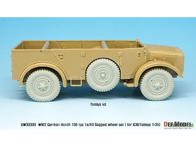 German Horch 108 Typ 1a/40 Sagged Wheel Set ( For Icm/Tamiya 1/35) - zdjęcie 7