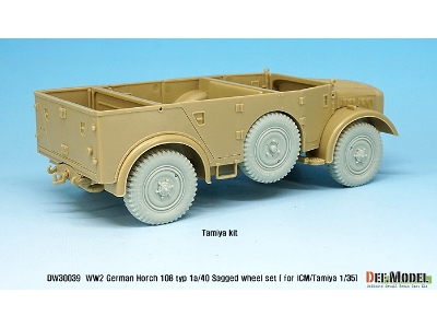 German Horch 108 Typ 1a/40 Sagged Wheel Set ( For Icm/Tamiya 1/35) - zdjęcie 8