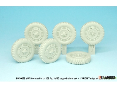 German Horch 108 Typ 1a/40 Sagged Wheel Set ( For Icm/Tamiya 1/35) - zdjęcie 10