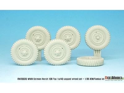 German Horch 108 Typ 1a/40 Sagged Wheel Set ( For Icm/Tamiya 1/35) - zdjęcie 11